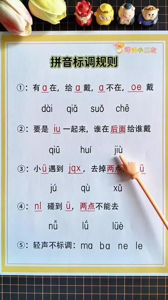 超实用拼音标调口诀,一年级孩子轻松学 #拼音四声调 #幼小衔接 #宝妈收藏 #拼音启蒙 #零基础学拼音