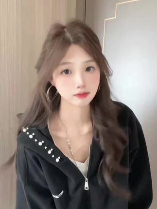 【秋装女款爆款2025新款重磅珍珠外套女开衫春秋季刺绣加绒连帽卫衣】