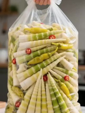 谁懂啊!这袋泡椒脆笋我能炫到空袋! 第一次见这么能装的泡椒脆笋!透明大袋塞得满满当当,脆笋搭配黄泡椒一瞅就超够味! 笋尖嚼着脆到爆汁!酸辣劲儿超上头,追剧、配粥、当零食都绝了,囤一袋能吃过瘾,嘴馋宝子直接冲,根本停不下来! #泡椒脆笋 #零食分享 #酸辣零食#宅家必备零食#强烈推荐 @DOU+上热门 @DOU+小助手