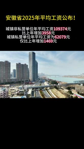 安徽省2025年平均工资出来了!您跑赢平均线了吗? #安徽 #工资 #淮水东流出品 #发工资了