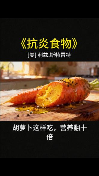 胡萝卜这样吃营养翻十倍 别再浪费你的胡萝卜了!生吃、榨汁、先切后煮,这些常见做法都在让最珍贵的营养白白流失。一根普通的胡萝卜,用对方法就能变成身体的“黄金能量块”。《抗炎食物》这本书揭示了科学烹饪的秘密,教你如何通过简单调整,让每一口食物都发挥真正的价值。想知道如何整根蒸煮、搭配优质油脂,让营养吸收率飙升吗?答案都在左下角这本书里。 #健康饮食 #营养知识 #生活小妙招 #养生日常 #内调
