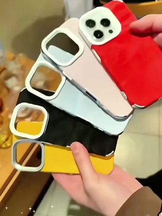 BANCA纯色贴皮雪山纹适用苹果17手机壳iPhone16华为vivoppo小米15#数码科技 #潮牌手机壳 #颜值高 #强烈推荐 #爱了爱了
