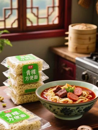 这碗青稞方便面,汤底浓郁,面条筋道,配料丰富,简直是懒人福音!🍜 #美食 #方便速食必备#青稞方便面 #面条