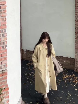 风衣外套女中长款2025新款春秋日系小个子高级感今年流行休闲大衣#2025新款风衣 #日系风衣 #小个子穿搭 #中长款大衣 #高级感时尚