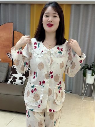 这家居服穿着不紧舒服~还特别减龄~ #家居服套装 #可爱睡衣 #甜美睡衣