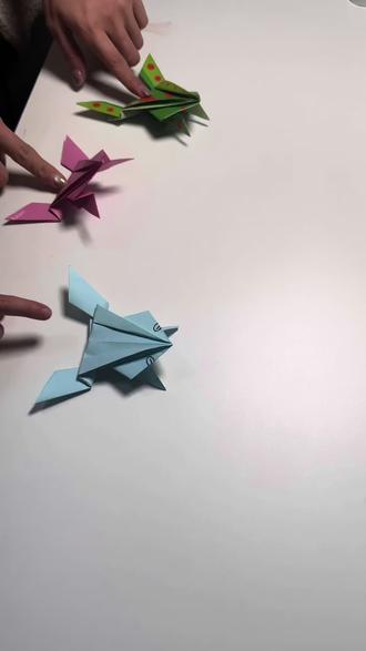 童年折纸小跳蛙教程。#手工折纸 #折纸小跳蛙 #折纸教程 #折纸玩具 #亲子互动