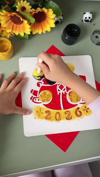 新年带孩子一起拓印福字吧!各种好看的模板图案,锻炼动手能力的同时还能感受传统文化的魅力,赶快给孩子安排!#新年手工 #拓印画 #拓印福字 #diy #过年