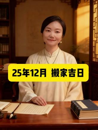2025年12月搬家吉日 #黄道吉日 #传统文化 #问道小师妹 #搬家 #乔迁