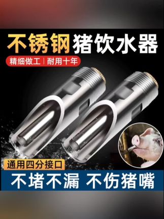 猪用饮水器、不锈钢加厚水龙头喂水器养猪设备小猪喝鸭嘴水龙头铜帽#猪用饮水器 #畜牧养殖