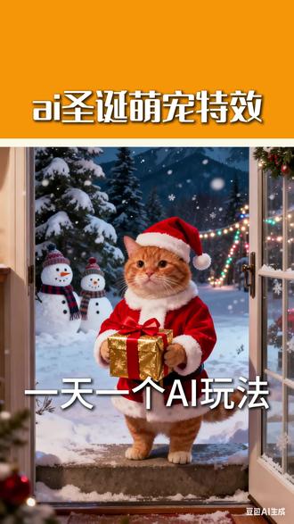 一天一个AI小技巧,今天学习的是圣诞萌宠特效#AI #AI教程 #萌宠 #哈基米 #圣诞礼物