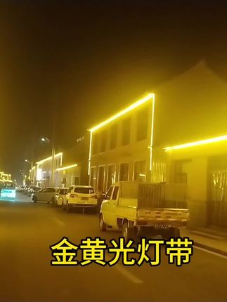 #户外亮化工程 #金黄光灯带 #景区亮化 #氛围灯  220vLED灯带