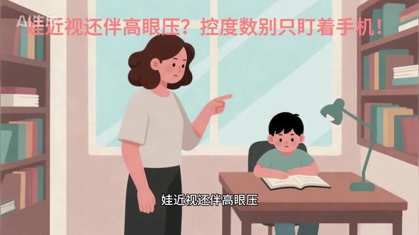娃近视还伴高眼压?控度数别只盯着手机!