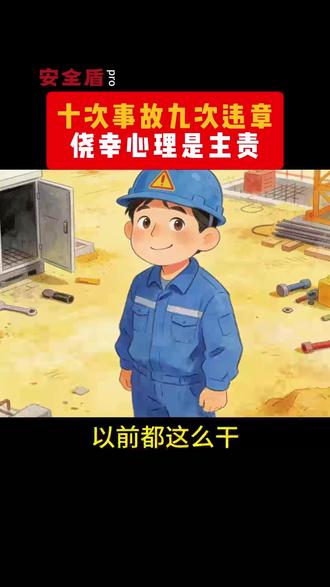 十次事故九次违章,侥幸心理是主责 #安全 #安全生产 #安全意识 #安全管理 #安全教育