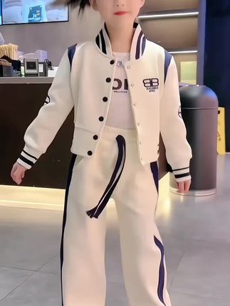 女童套装2025新款春秋装休闲韩范阔腿裤春季童装儿童棒球服两件套#爆款热卖中