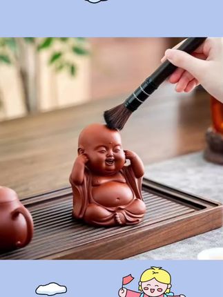#茶具 三不弥勒佛紫砂茶宠可养禅意小和尚茶台摆件古风茶具茶玩#茶宠摆件 #茶生活 #茶宠 #摆件