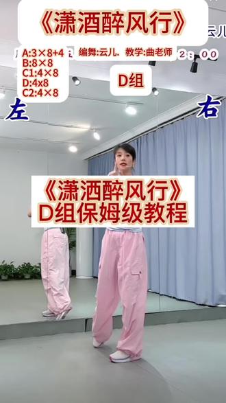 曲老师教学演示《潇洒醉风行》D组保姆教程