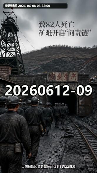 致82人死亡矿难开启“问责链” 山西长治沁源县留神峪煤矿5月22日发生瓦斯爆炸后,官方通报显示已造成82人遇难、2人失联、128人送医救治。 事故追责继续推进,省应急管理厅副厅长张和平、沁源县委书记赵永进,以及县应急管理局孙晓晔、岳晓东、张谦等多人先后被查。 舆论重点从救援善后转向监管责任、事故隐患排查和地方安全生产问责链条,后续调查仍在推进。 #新闻 #热点 #实时新闻 #我要上热门 #矿难问责 @DOU+小助手