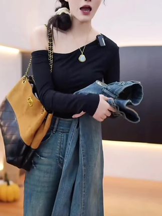 复古微喇牛仔裤女2025年秋季新款高腰显瘦设计感百搭喇叭阔腿裤