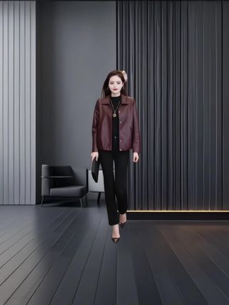 #春秋穿搭 #时尚潮流#皮衣外套#时髦洋气