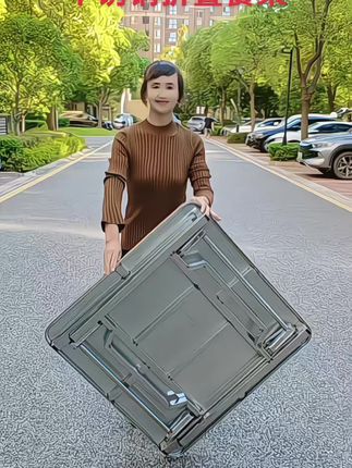 #不锈钢折叠桌子便携式烧烤桌户外商用夜市出摊方桌正方形餐桌#美观实用 #携带方便