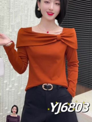 6803秋季新款仙气长袖一字领斜领T恤女神百搭气质显瘦网红上衣#好物推荐🔥 #爆款热卖中 #谁穿都好看 #大数据推荐给有需要的人 #抖音小助手