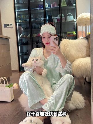 终于给姐妹找到这种黄黑皮也能穿的亮色睡衣了 蕾丝的点缀超级精致#睡衣家居服 #秋冬穿搭 #精致女人必备 #在家也要美美哒 #DIMDEVL汀黛