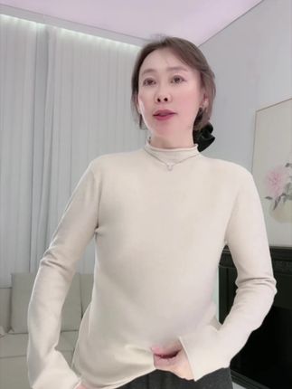 卷边半高领羊毛衫 #百搭显瘦 #毛衣穿搭 #内搭外穿都好看 #温柔穿搭 #减龄气质