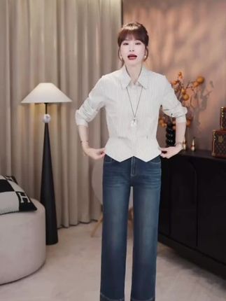 法式气质女士衬衫早秋上衣2025秋季爆款通勤小衫收腰显瘦百搭衬衣#法式衬衫女 #气质女士衬衫 #百搭衬衣 #显瘦衬衣