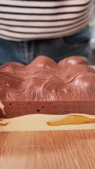 芒果巧克力奶疙瘩奶芙,糯叽叽奶芙芙#甜品 #烘培 #烘焙教程 #芒果 #巧克力