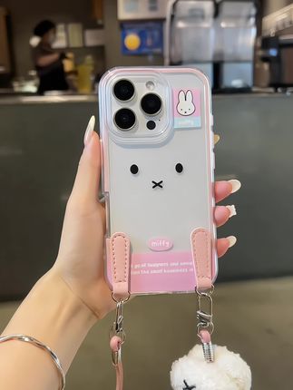 ♡⸝⸝•༝•⸝⸝♡粉嘟嘟的米菲🐰太可爱噜~挂绳可以手拎好方便喔#手机壳 #挂绳手机壳推荐 #少女心 #清透感