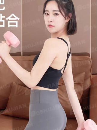 #博舒健女士小哑铃健身跳操运动女性居家简约练手臂多彩实心小巧!