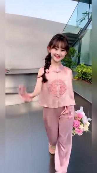 时髦大童衣服套装2026新款洋气宝宝儿童装夏季国风汉服中式两件套#女童套装夏季 #女儿穿搭