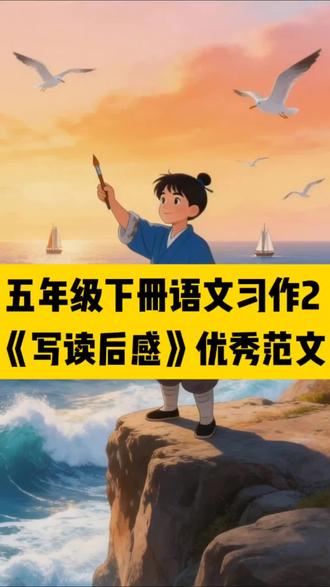 五年级下册语文习作2《写读后感》范文,孩子要抓住感受最深的一点来写~#作文 #小学作文 #作文范文 #写读后感 #五年级下册语文