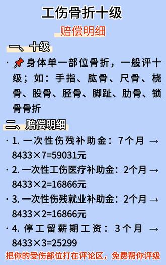 工伤骨折赔偿明细 #工伤 #工伤赔偿 #劳动能力鉴定 #工伤等级 #宁波工伤认定