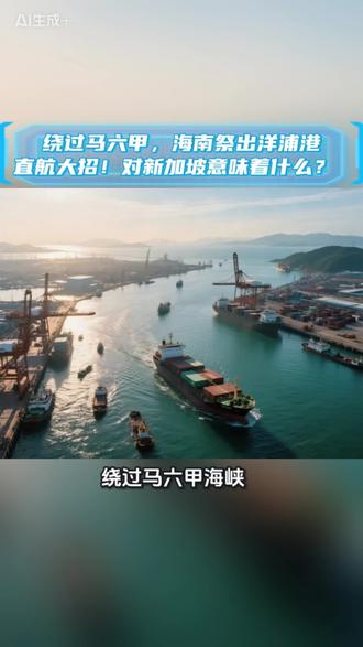 绕过马六甲,海南祭出洋浦港直航大招!对新加坡意味着什么? #零基础看懂全球#新闻#海南