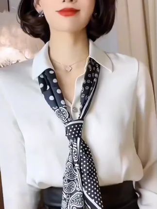 百搭护颈长丝巾#丝巾搭配 #女神 #上热搜 #围巾打法挑战 #强烈推荐