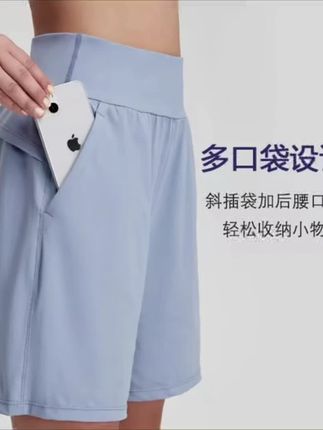 跑步训练运动短裤女夏双口袋跑步健身五分裤宽松休闲中裤瑜伽短裤 #跑步 #运动 #瑜伽 #健身 #运动