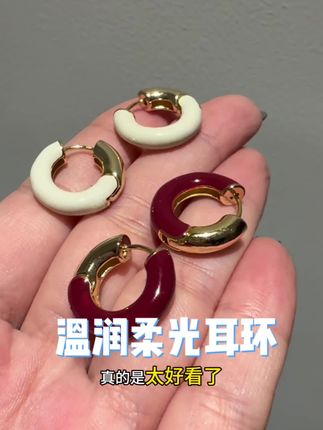 这对珐琅耳环真的太好看了!每一个颜色都很好看!关键是小的精致又高级!#时尚饰品 #瑷嘉莎agatha #耳饰搭配 #首饰分享 #明星同款