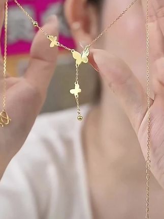 坠链均925银, 蝴蝶流苏项链,时尚百搭,小众简约精致,气质轻奢#项链 #首饰分享 #七夕礼物#锁骨链#送女友礼物