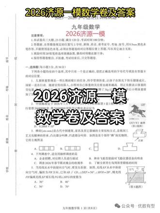 2026济源一模数学卷及答案