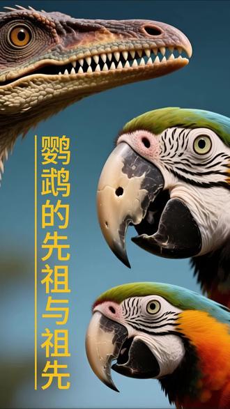 鹦鹉的先祖与祖先 #鹦鹉 #恐龙 #鸟 #梅塞尔伪齿鸟