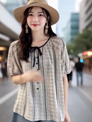 女夏季微胖大码显瘦上衣#小个子显高显瘦穿搭#气质穿搭 #减龄穿搭#显瘦穿搭 #小个子穿搭