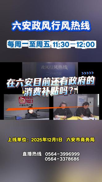 六安的消费补贴来啦!