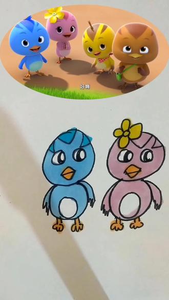 萌鸡小队简笔画#简笔画 #创意儿童画 #动画