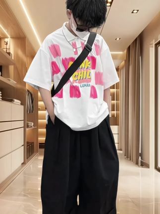 男童中大童polo立领短袖夏季韩版薄款休闲套装2025儿童套装#男童穿搭 #男童套装 #高品质童装 #夏季新款 #潮童穿搭