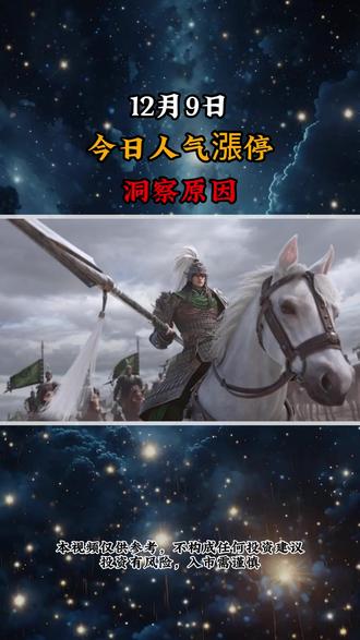 12.9今日人气漲停分析 #财经 #股票