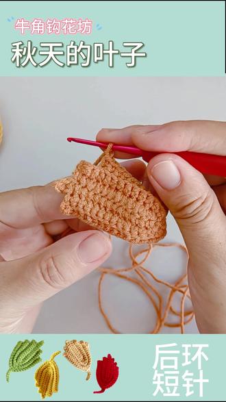 秋天的叶子1|树叶钩织 #钩针编织