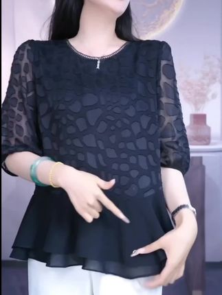 显瘦小衫胖妹妹加宽加大大码女装中老年妈妈上衣品质衣服洋气T恤#谁穿谁好看