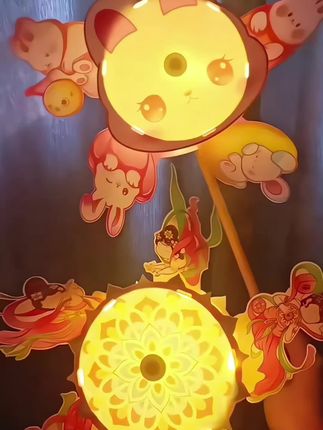 月圆之夜,点亮一盏旋转风车灯,童年的梦在光影中飞舞。✨🌕 #中秋节旋转风车灯 #创意手工 #手工diy