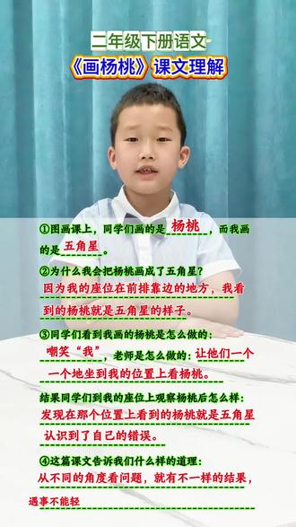 第37集|#二年级下册语文《画杨桃》课文知识点理解✅#知识点总结 #知识分享 #画杨桃 #小学语文